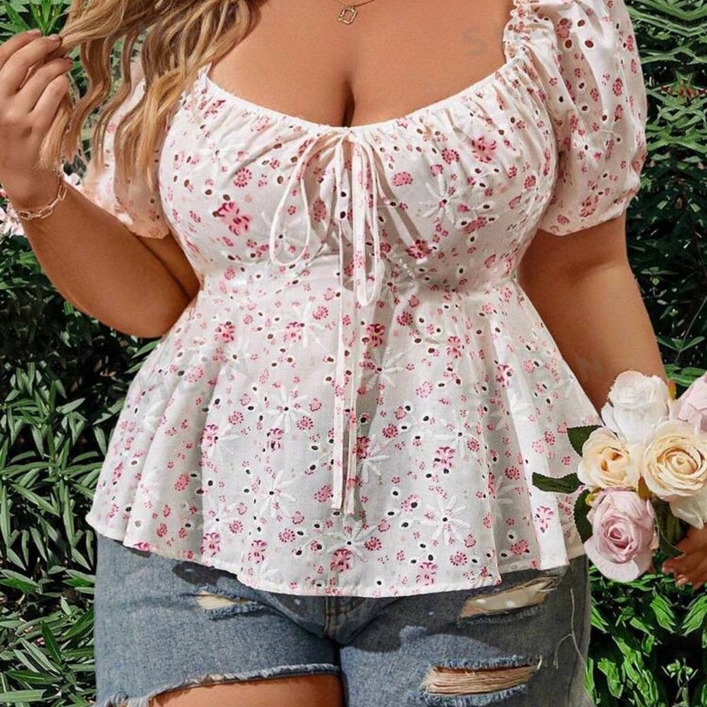 Floral White Top for Women